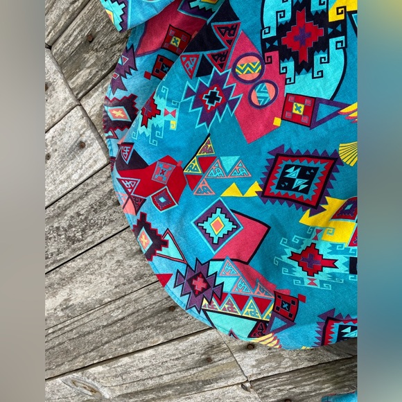 Brush popper Vintage Aztec Southwestern Tribal Western Men’s Women’s Button Up - Picture 13 of 13